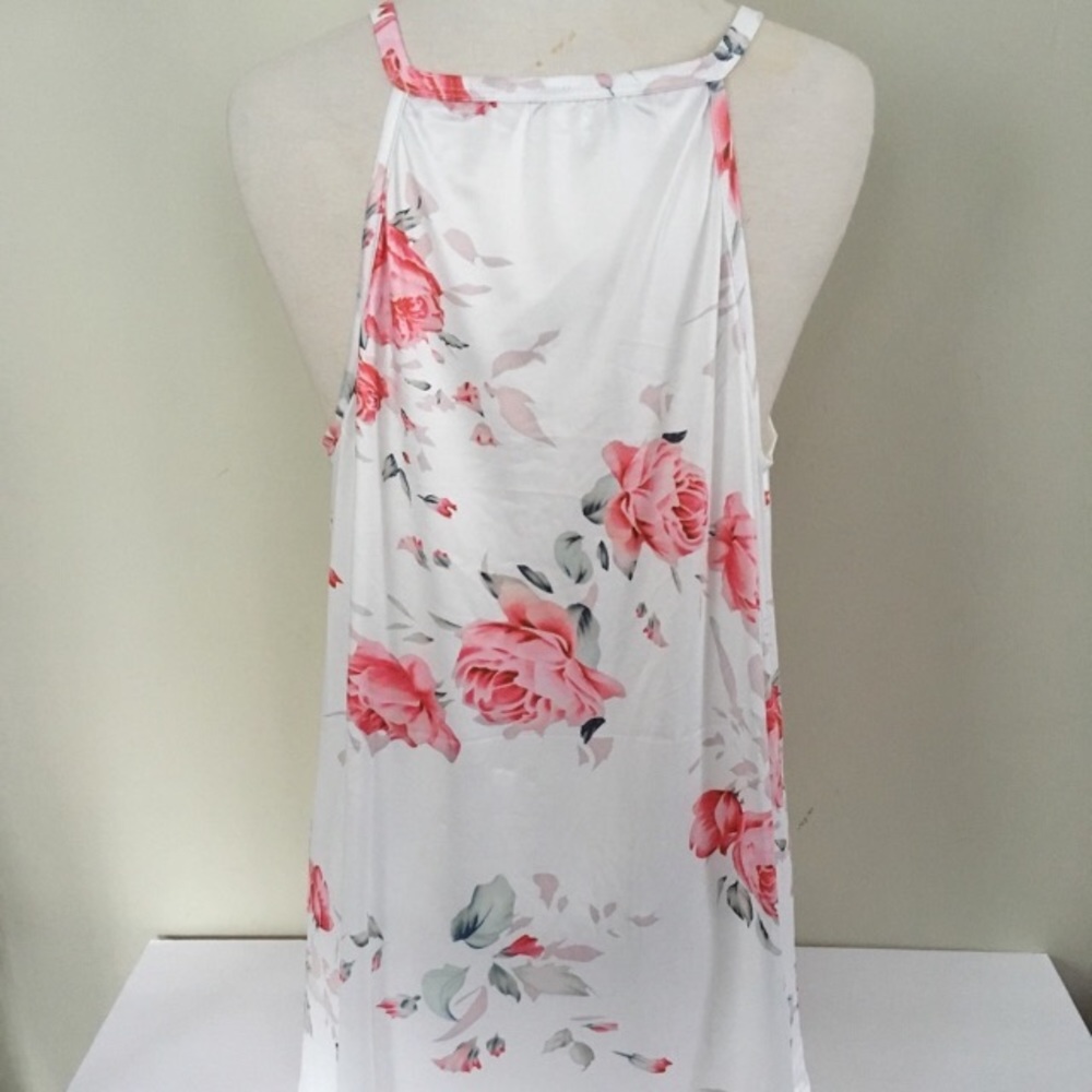 Beautiful Pink Floral Cami Tank Top Blouse - Picture 4 of 5